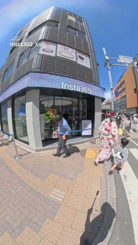 Insta360 浅草直営店の外観。オープン当日の様子を一人称視点で撮ったPOV動画のサムネイル